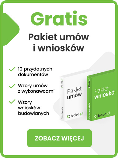 Pakiet 10 dokumentów, takich jak wzory umów i wniosków, dołączany gratis do projektu domu